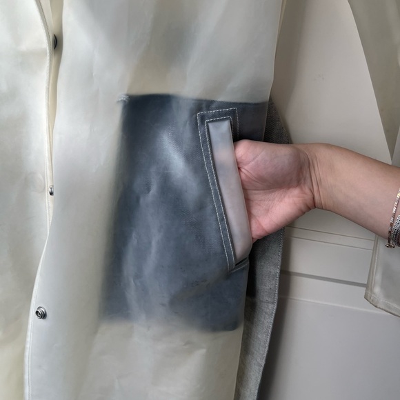 J Brand Clear Vinyl Rain Trench Coat - Picture 5 of 6